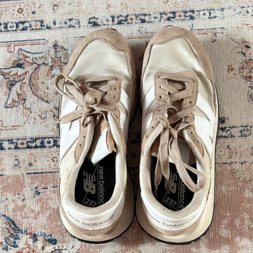 New Balance Cream and White Sneakers 237